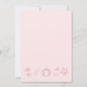 手描きピンクリトルカボチャ赤ちゃん女の子シャワー 招待状 (裏面)