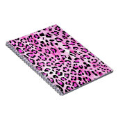 手描きピンク色のシームレスヒョウ柄 ノートブック (右側)