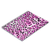 手描きピンク色のシームレスヒョウ柄 ノートブック (左側)