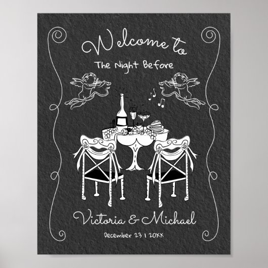 手描きファンキーウェルカムリハーサルディナーチャルーブ ポスター (正面)