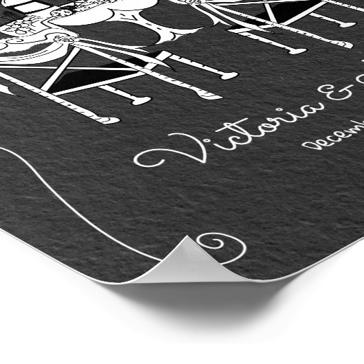 手描きファンキーウェルカムリハーサルディナーテーブル ポスター (角)