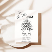 手描きファンキーシャンパンタワー結婚ズ 招待状