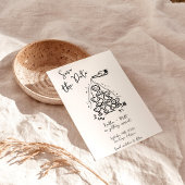 手描きファンキーシャンパンタワー結婚ズ 招待状