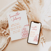 手描きファンキーシャンパンタワー結婚ズ 招待状