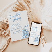 手描きファンキーシャンパンタワー結婚ズ 招待状