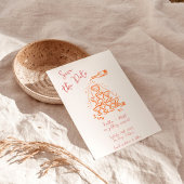 手描きファンキーシャンパンタワー結婚ズ 招待状