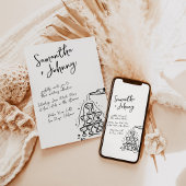 手描きファンキーシャンパンタワー結婚ズ 招待状