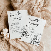 手描きファンキーシャンパンタワー結婚ズ 招待状