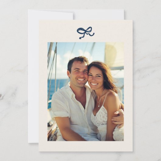 手描きファンキービーチ航海の婚約パーティ 招待状 (裏面)