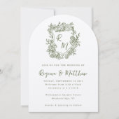 手描きファンキーフローラクレストモノグラ結婚ム 招待状 (正面)