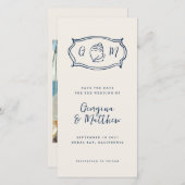 手描きファンキーモノグラ結婚ム セーブザデート (正面/裏面)