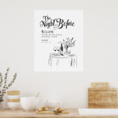 手描きファンキーリハーサルのディナーウェルカムサイン ポスター (キッチン)