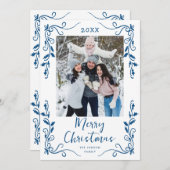 手描きファンキー落書きレトロクリスマスフォト シーズンカード (正面/裏面)