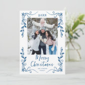 手描きファンキー落書きレトロクリスマスフォト シーズンカード (スタンド正面)