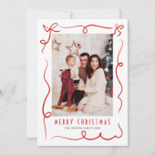 手描きファンキー落書きレトロクリスマスフォト シーズンカード (正面)