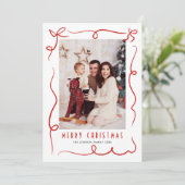 手描きファンキー落書きレトロクリスマスフォト シーズンカード (スタンド正面)