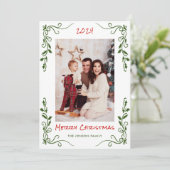 手描きファンキー落書きレトロクリスマスフォト シーズンカード (スタンド正面)