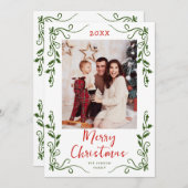 手描きファンキー落書きレトロクリスマスフォト シーズンカード (正面/裏面)