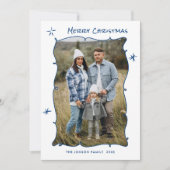 手描きファンキー落書きレトロクリスマスフォト シーズンカード (正面)