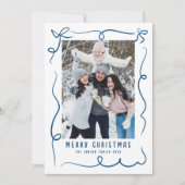 手描きファンキー落書きレトロクリスマスフォト シーズンカード (正面)