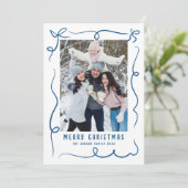 手描きファンキー落書きレトロクリスマスフォト シーズンカード (スタンド正面)