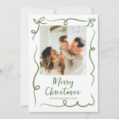 手描きファンキー落書きレトロクリスマスフォト シーズンカード (正面)