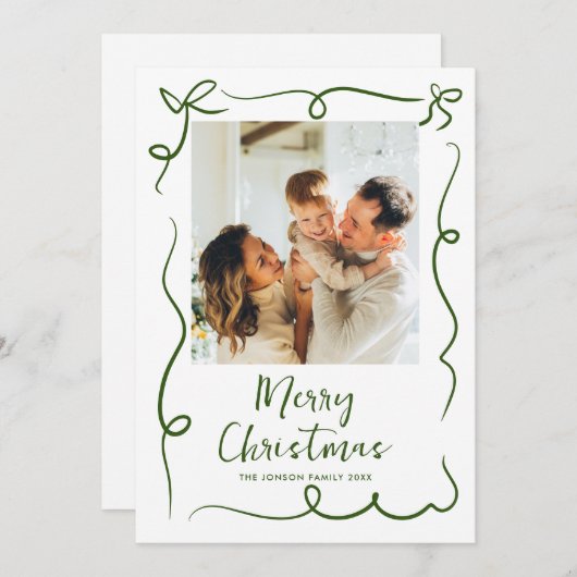 手描きファンキー落書きレトロクリスマスフォト シーズンカード (正面/裏面)