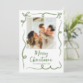 手描きファンキー落書きレトロクリスマスフォト シーズンカード (スタンド正面)