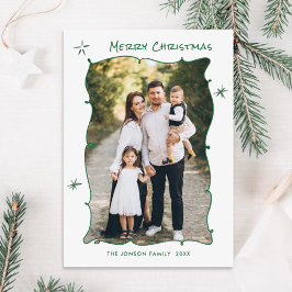 手描きファンキー落書きレトロクリスマスフォト シーズンカード