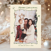 手描きファンキー落書きレトロクリスマスフォト シーズンカード