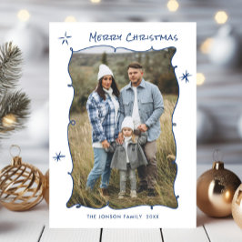 手描きファンキー落書きレトロクリスマスフォト シーズンカード