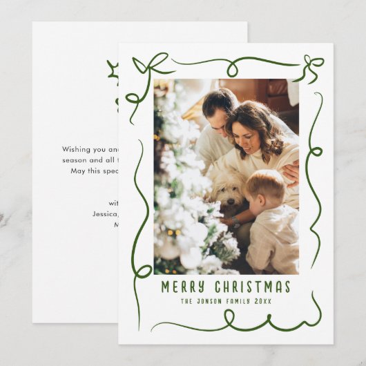 手描きファンキー落書きレトロクリスマスフォト シーズンカード (正面/裏面)