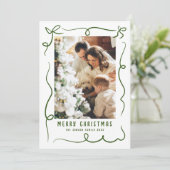 手描きファンキー落書きレトロクリスマスフォト シーズンカード (スタンド正面)