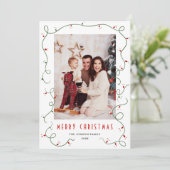 手描きファンキー落書きレトロクリスマスフォト シーズンカード (スタンド正面)