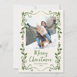 手描きファンキー落書きレトロクリスマスフォト シーズンカード