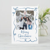 手描きファンキー落書きレトロクリスマスフォト シーズンカード (スタンド正面)