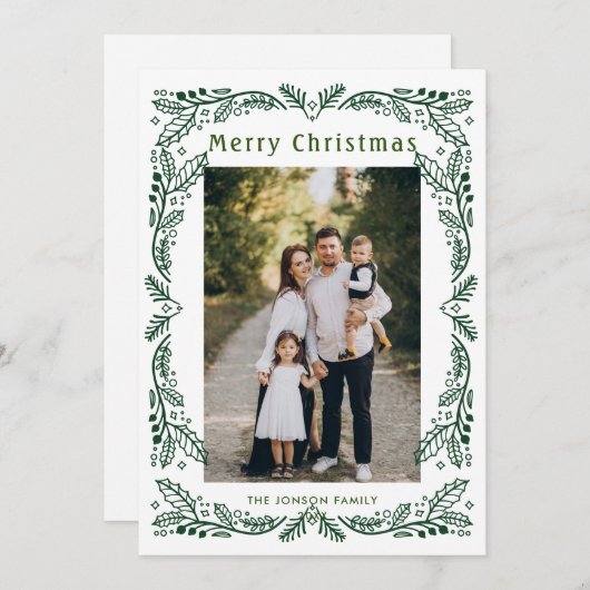 手描きファンキー落書きレトロクリスマス2写真 シーズンカード (正面/裏面)