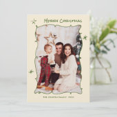 手描きファンキー落書きレトロクリスマス2写真 シーズンカード (スタンド正面)