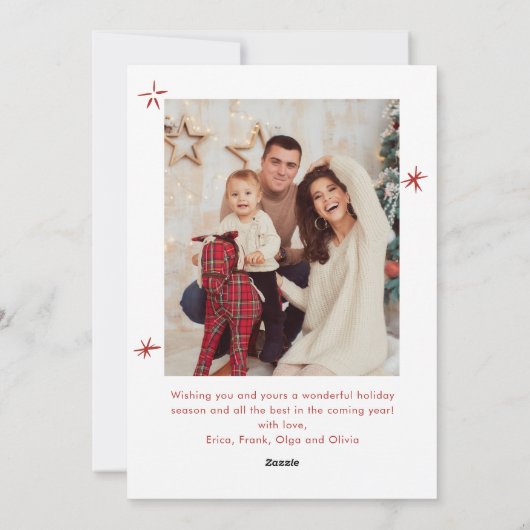 手描きファンキー落書きレトロクリスマス2写真 シーズンカード (裏面)