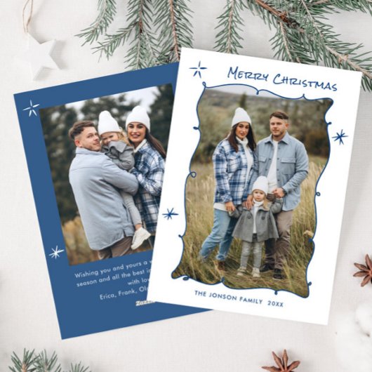 手描きファンキー落書きレトロクリスマス2写真 シーズンカード