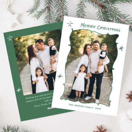 手描きファンキー落書きレトロクリスマス2写真 シーズンカード