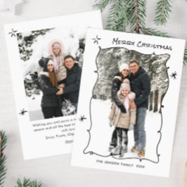 手描きファンキー落書きレトロクリスマス2写真 シーズンカード