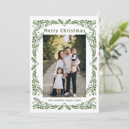 手描きファンキー落書きレトロクリスマス2写真 シーズンカード (スタンド正面)