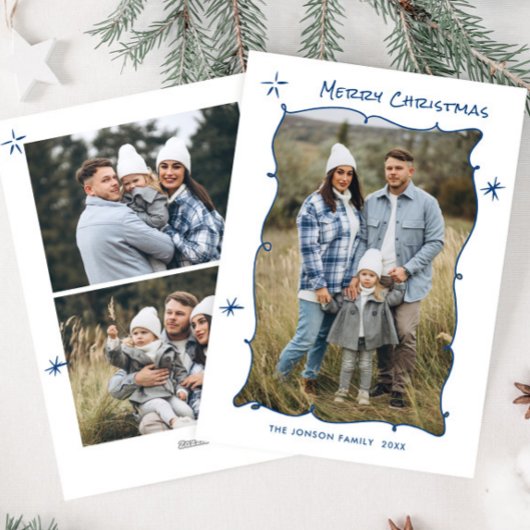 手描きファンキー落書きレトロクリスマス3写真 シーズンカード