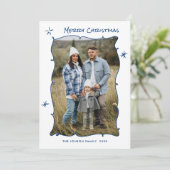 手描きファンキー落書きレトロクリスマス3写真 シーズンカード (スタンド正面)