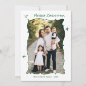 手描きファンキー落書きレトロクリスマス3写真 シーズンカード (正面)
