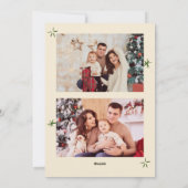 手描きファンキー落書きレトロクリスマス3写真 シーズンカード (裏面)