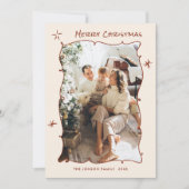 手描きファンキー落書きレトロクリスマス4写真 シーズンカード (正面)