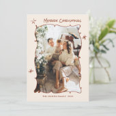 手描きファンキー落書きレトロクリスマス4写真 シーズンカード (スタンド正面)