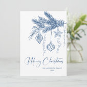 手描きファンキー落書きレトロクリスマス シーズンカード (スタンド正面)